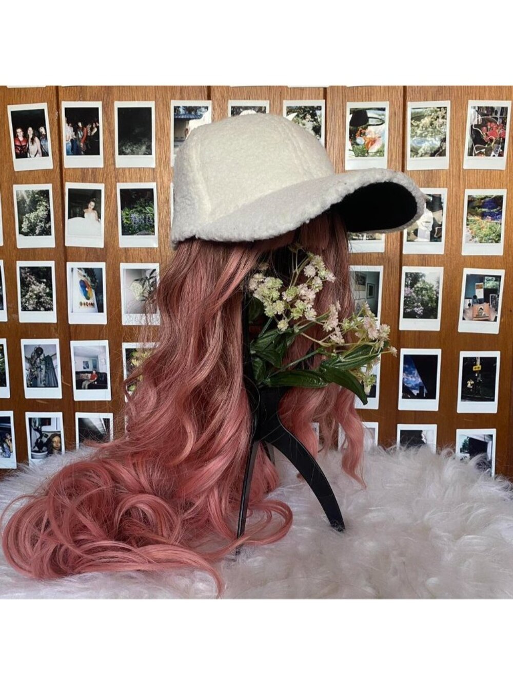Faux Shearling Drawstring Baseball Cap